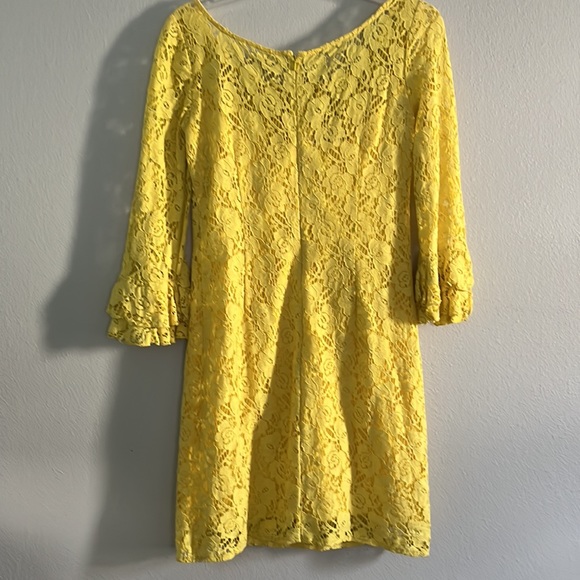 EUC. Beautiful fun yellow lace Kelly & Diane dress. Perfect spring dress. - Picture 6 of 8